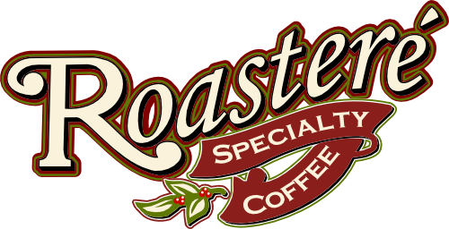 A logo for roastere specialty coffee is shown on a white background.