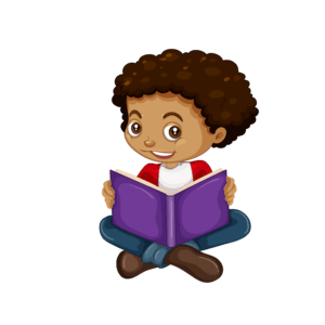 Cartoon Character reading a book