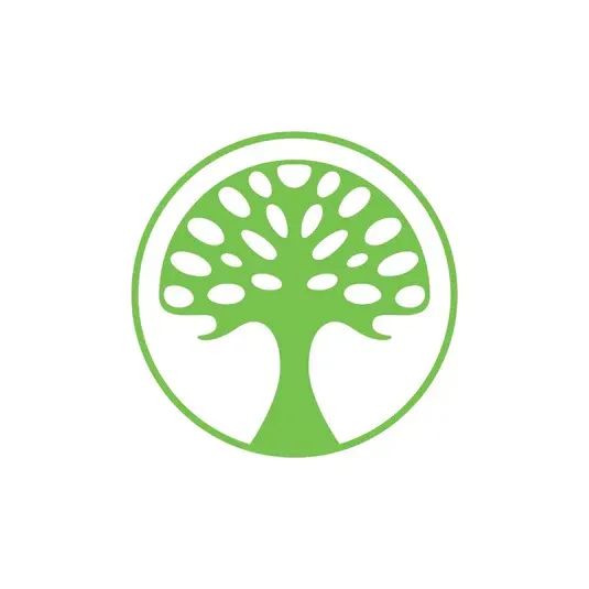 Green tree illustration inside a green circle.