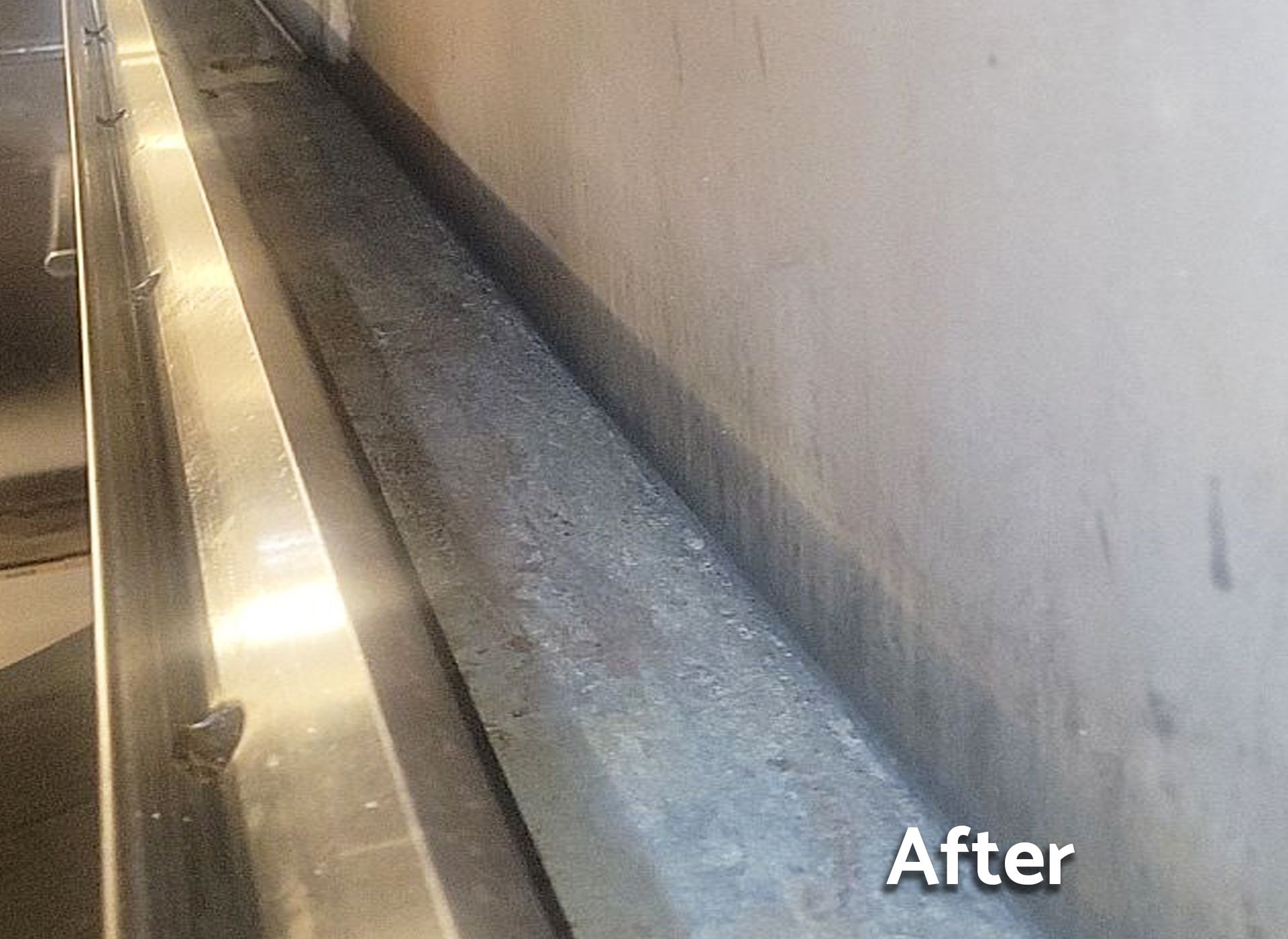 A picture of a drain after being cleaned.