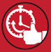 A hand is giving a thumbs up in front of a stopwatch. A hand is giving a thumbs up in front of a stopwatch.