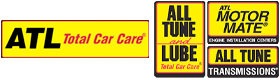 the logos for all tune and lube are yellow and black .