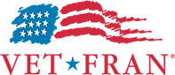 a logo for vet fran with an american flag on it