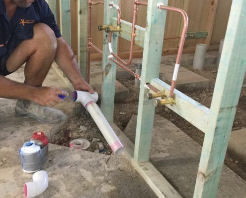 underground plumbing repairs for new home in gladstone