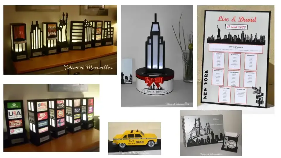 urne mariage thème new york