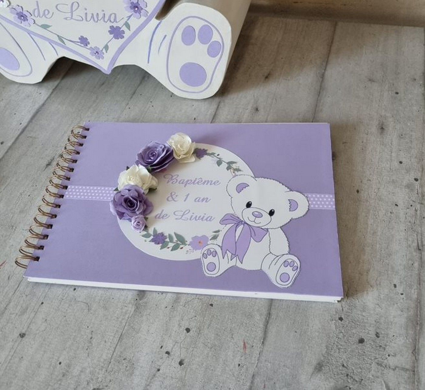 livre d'or baptême nounours