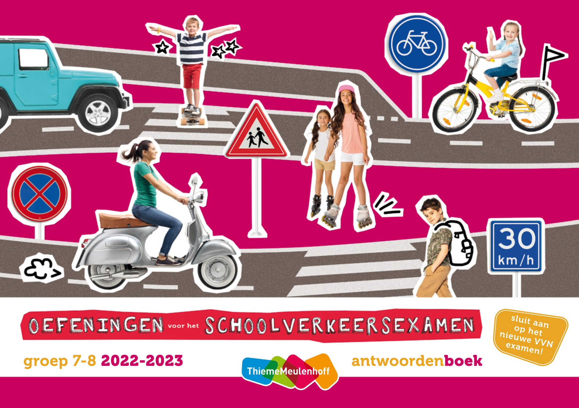Een roze achtergrond met een heleboel stickers erop