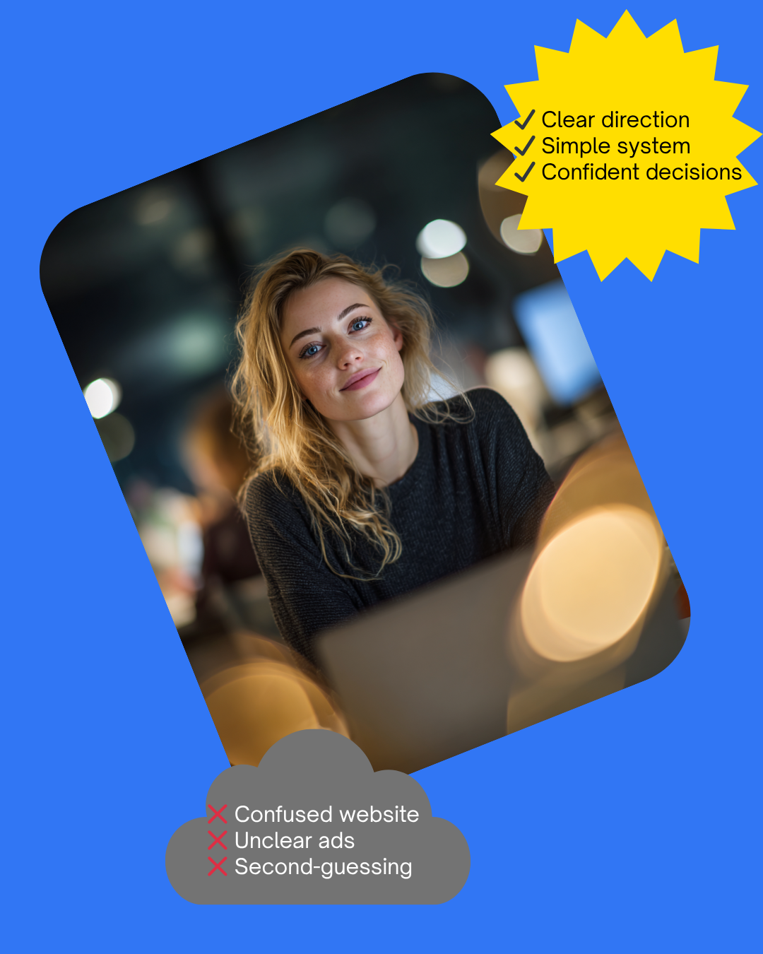 Person wearing a grey sweater holding a book titled