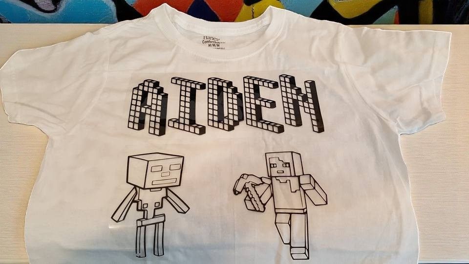 A white t-shirt with the name aiden on it