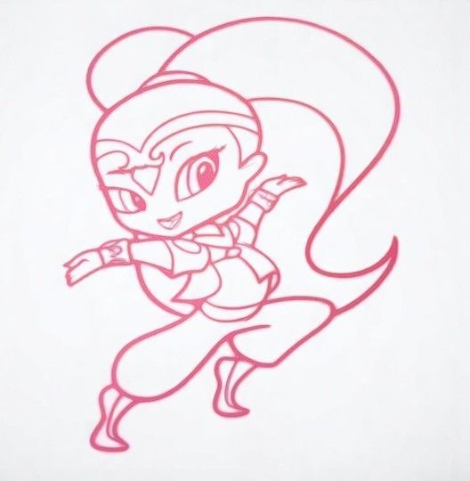 A drawing of a shimmer and shine character