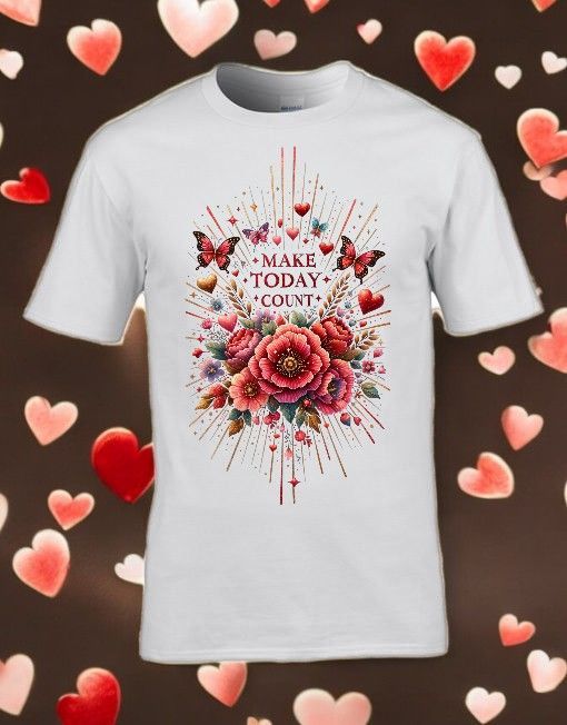 A white t-shirt that says make today count