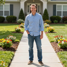 Satisfied lawn care customer