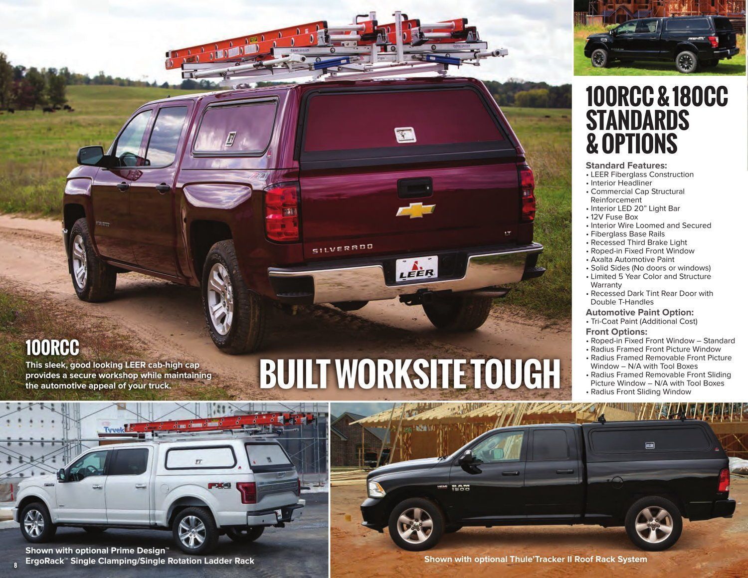 A brochure for built worksite tough trucks and vans