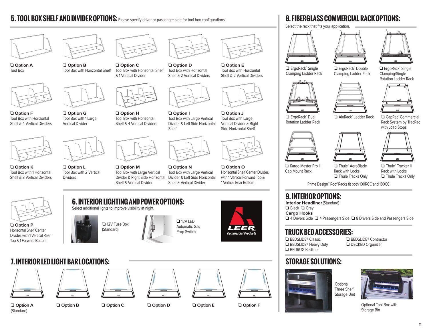 A page of a brochure with a lot of drawings on it.