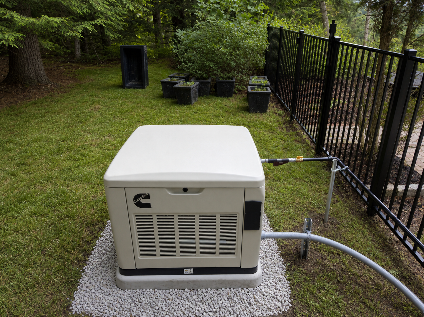 MJS Electrical Services - Yellow industrial generator on a wooden pallet outdoors.