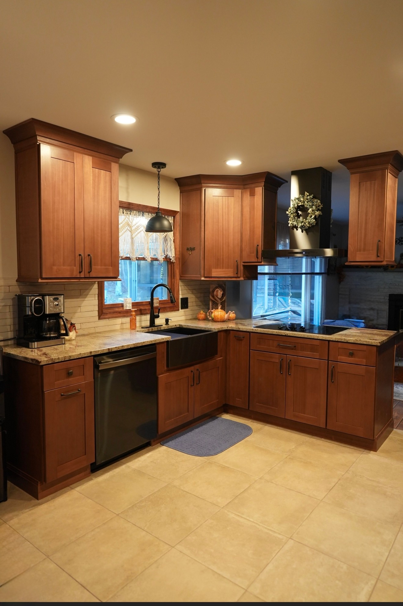 Kitchen remodeling with updated cabinets and lighting design NJ