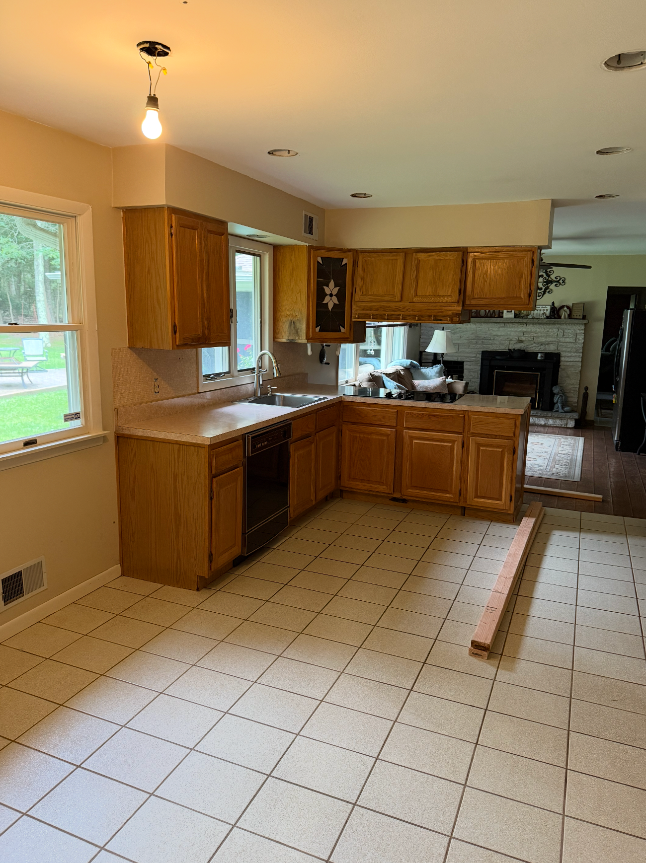 Kitchen remodeling with updated cabinets and lighting design NJ
