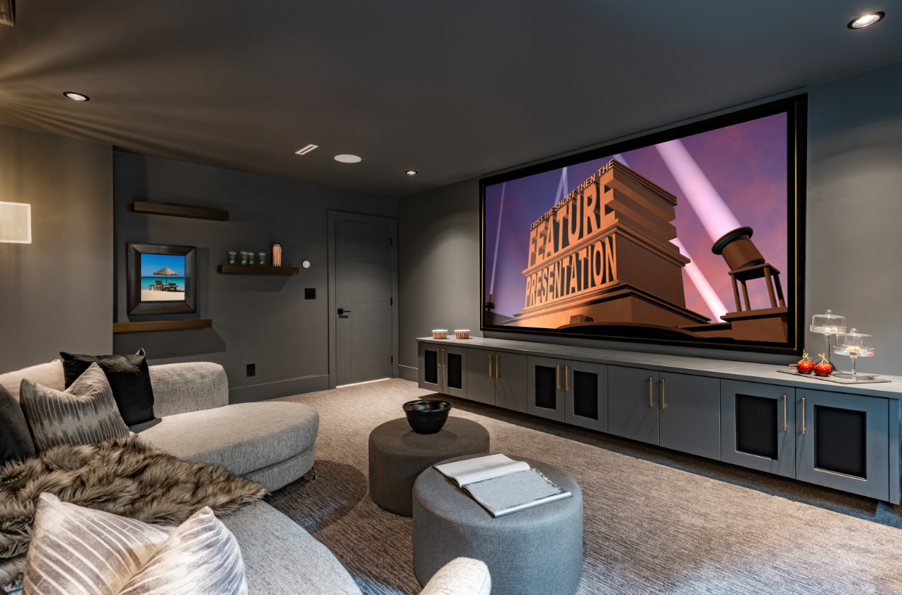 Finished basement home theater remodeling project NJ