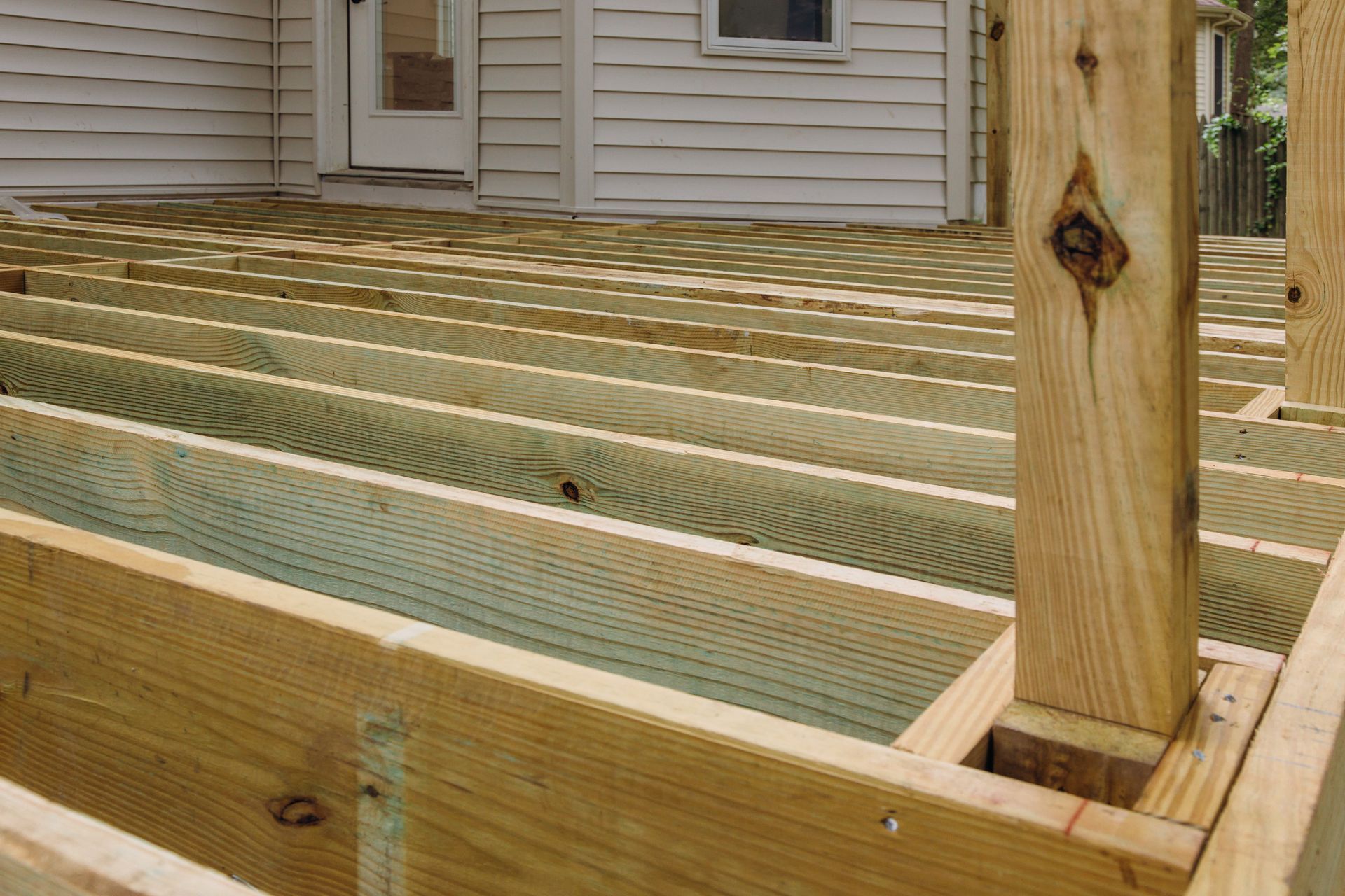 Deck construction and home addition framing project NJ