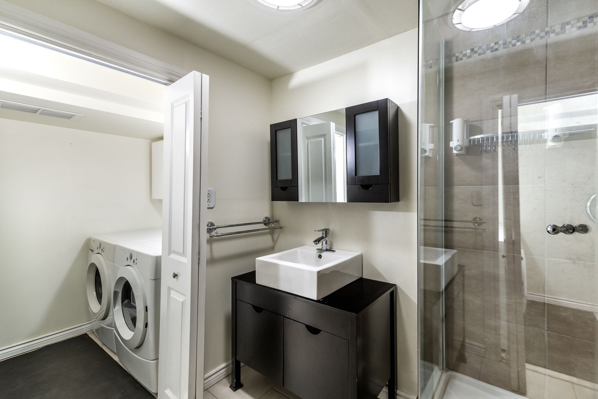 Bathroom remodeling with laundry area and walk in shower NJ