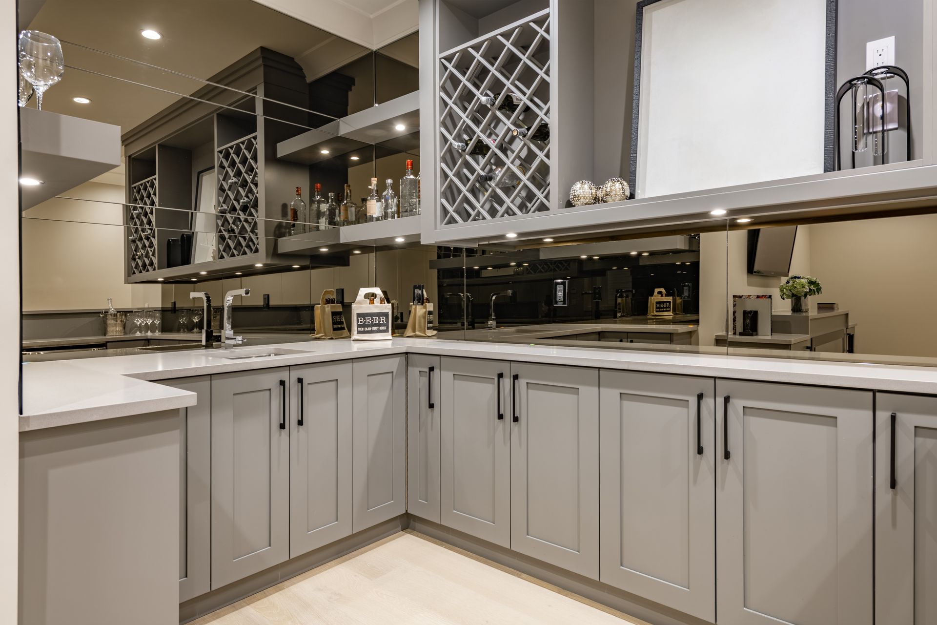 Home addition with custom bar and cabinetry design NJ