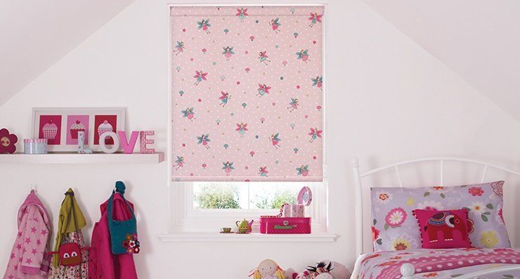 Girls Room With Pink Fairy Pattern On Blinds — Brisbane, QLD — Sun Stop Blinds