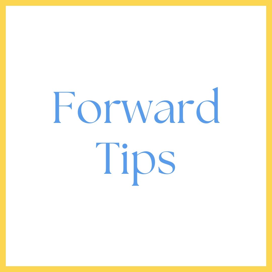 The words forward tips are on a yellow background.