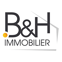 Un logo pour une société appelée b & h immobilier.
