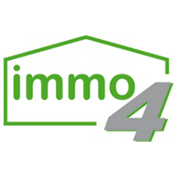 Le logo d'immo 4 est vert et gris et ressemble à une maison.