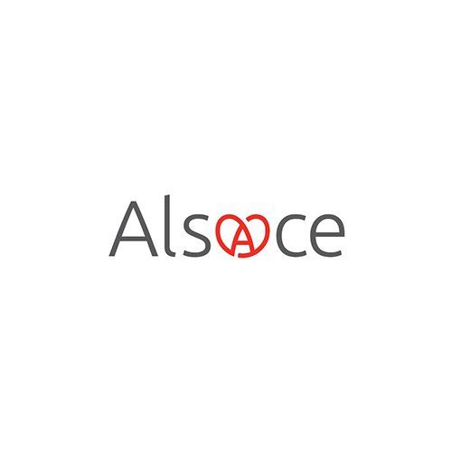 Un logo pour l'alsace avec un coeur au milieu.