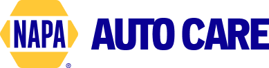 NAPA Auto Care logo in blue and yellow on a white background