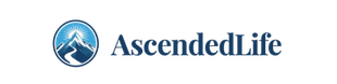 AscendedLife logo with blue circular icon and navy text on a white background