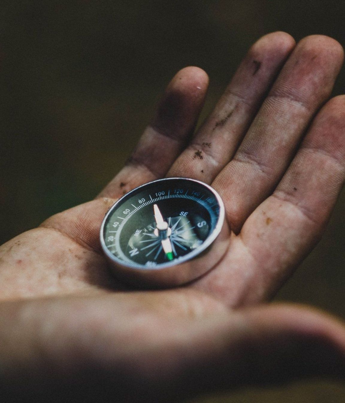 Young Adults A person is holding a compass in their left hand
