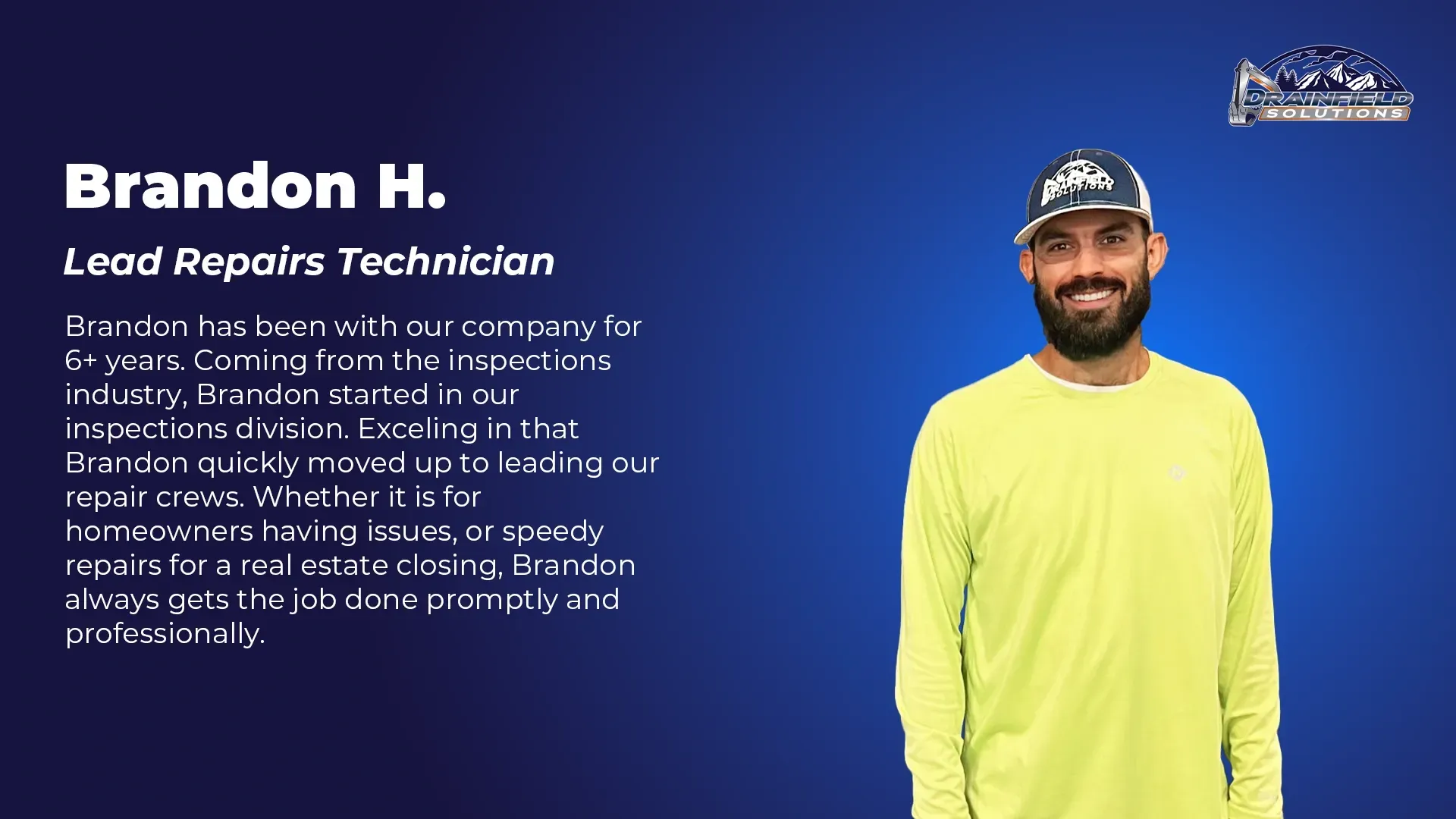 Brandon H., Lead Repairs Technician at Drainfield Solutions
