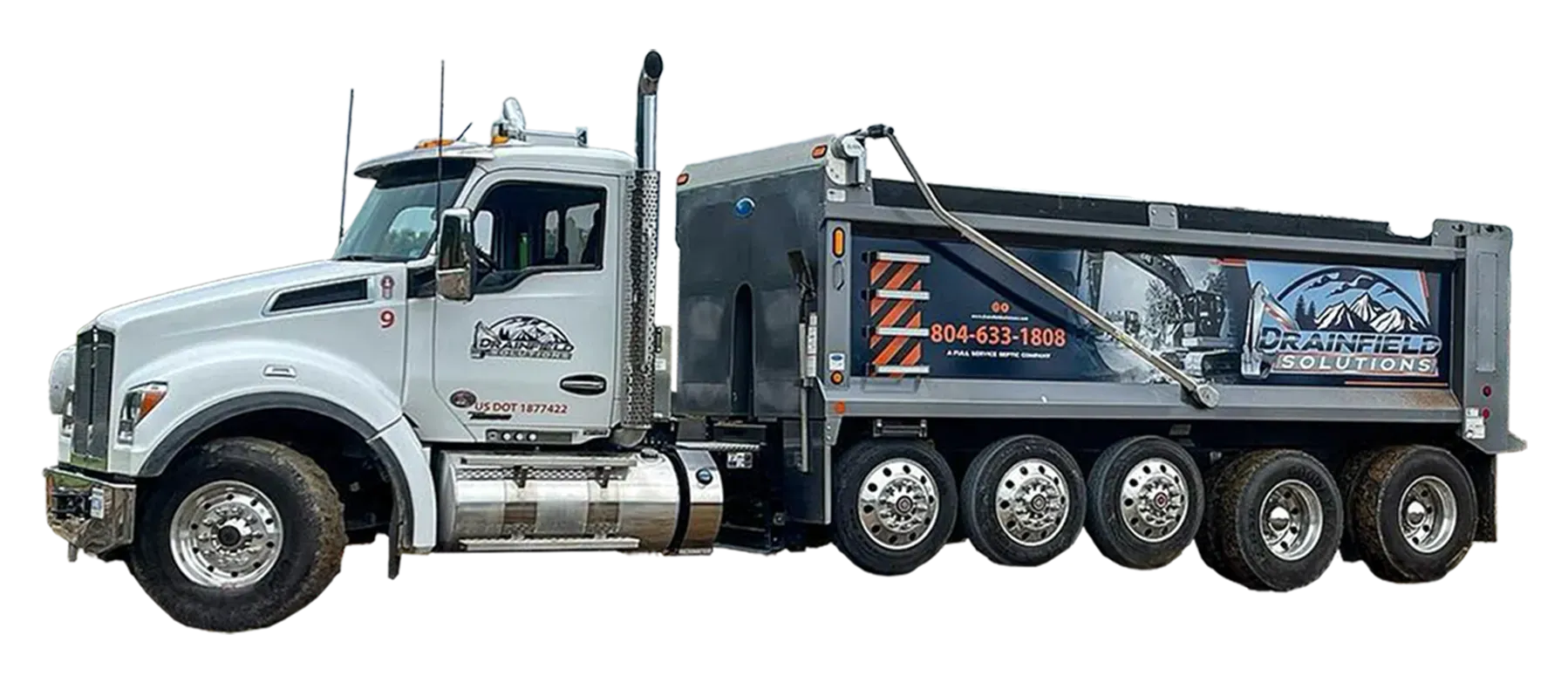 Drainfield Solutions truck offering reliable septic services, featured in blog post CTA section