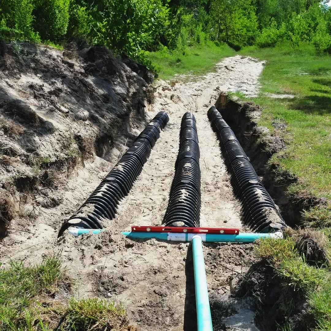 Professional drainfield installation ensuring optimal wastewater drainage and treatment