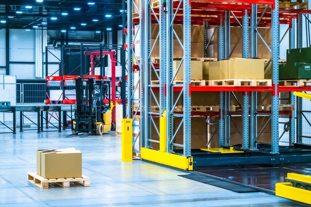 Warehouse Interior With Boxes on Pallets — Gympie Mini Storage in Gympie, QLD