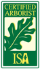A certified arborist isa logo with an oak leaf
