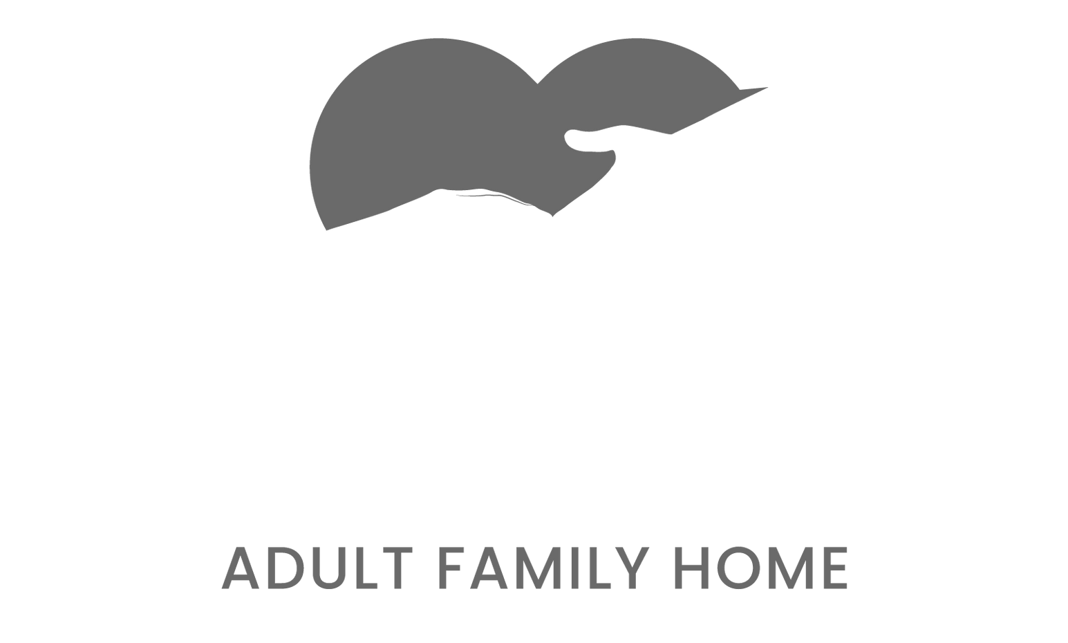 Gray heart shape with reaching hand; 