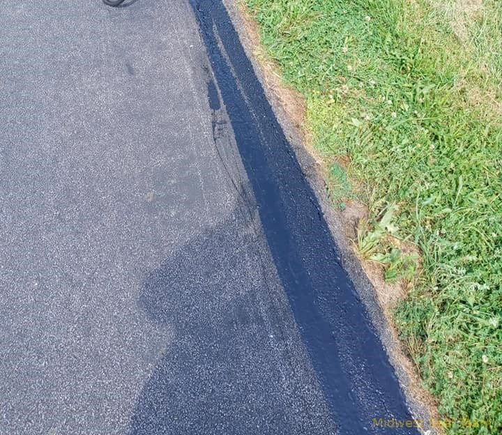 Image of a side of a road that has been repaired in Van Wert Ohio.