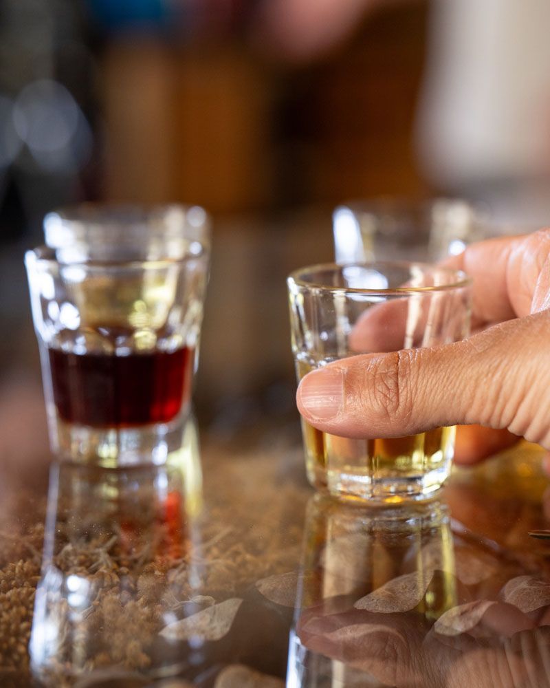 Degustazione liquori e sciroppi alle Germandine di Suvereto