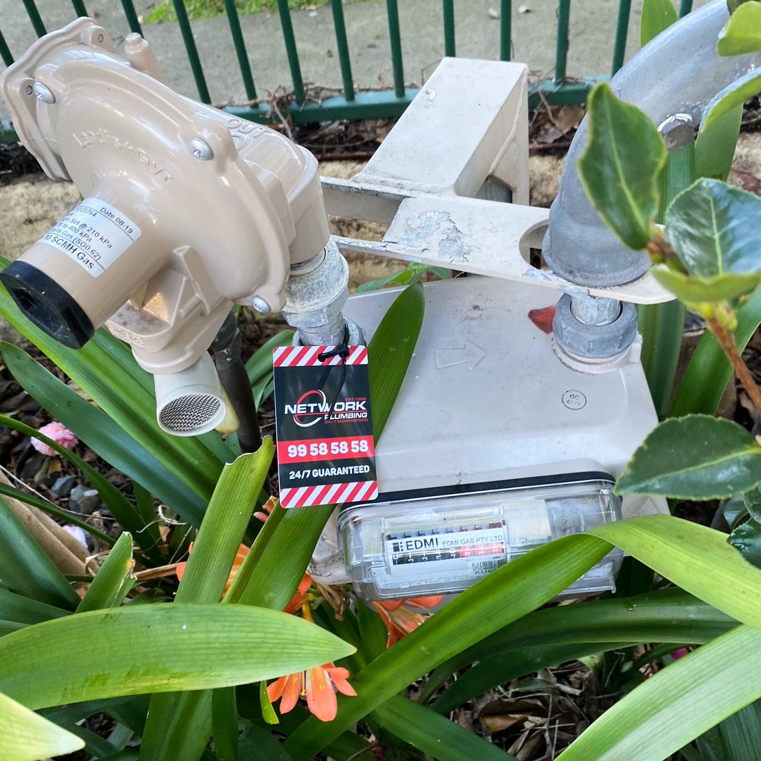 Network Plumbing gas meter reading emergency tag