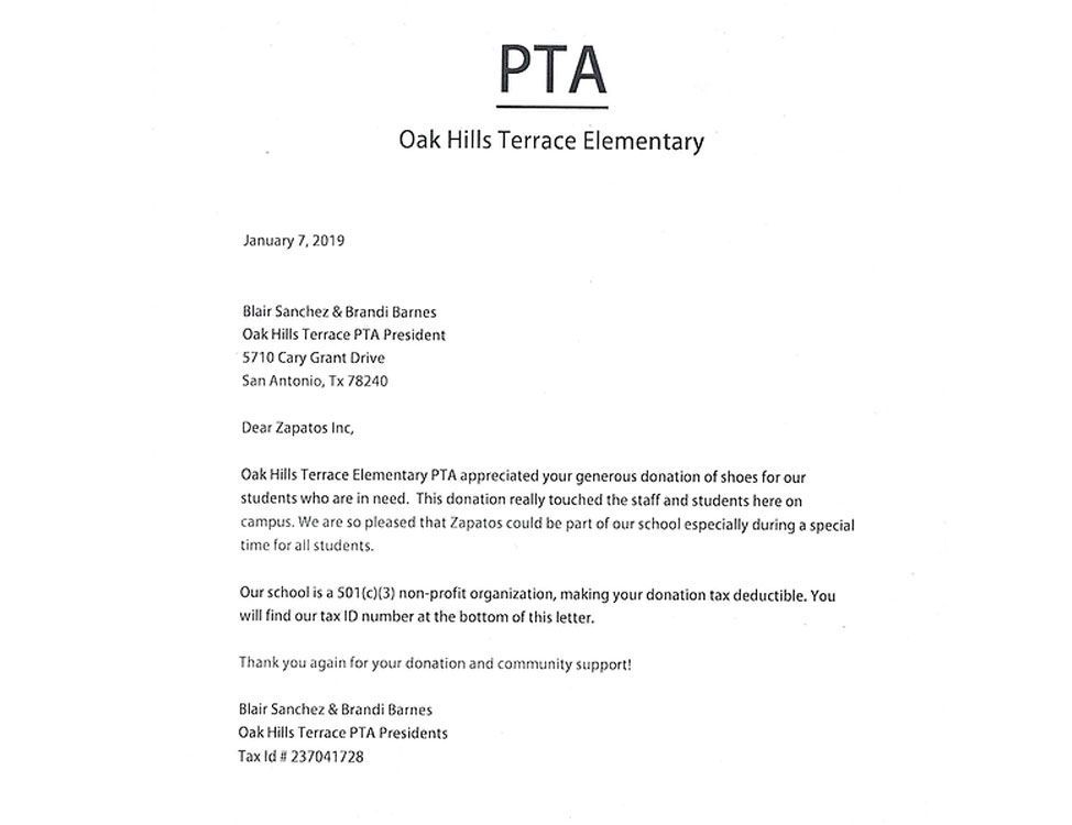 Oak Hills Terrace Elementary Certificate