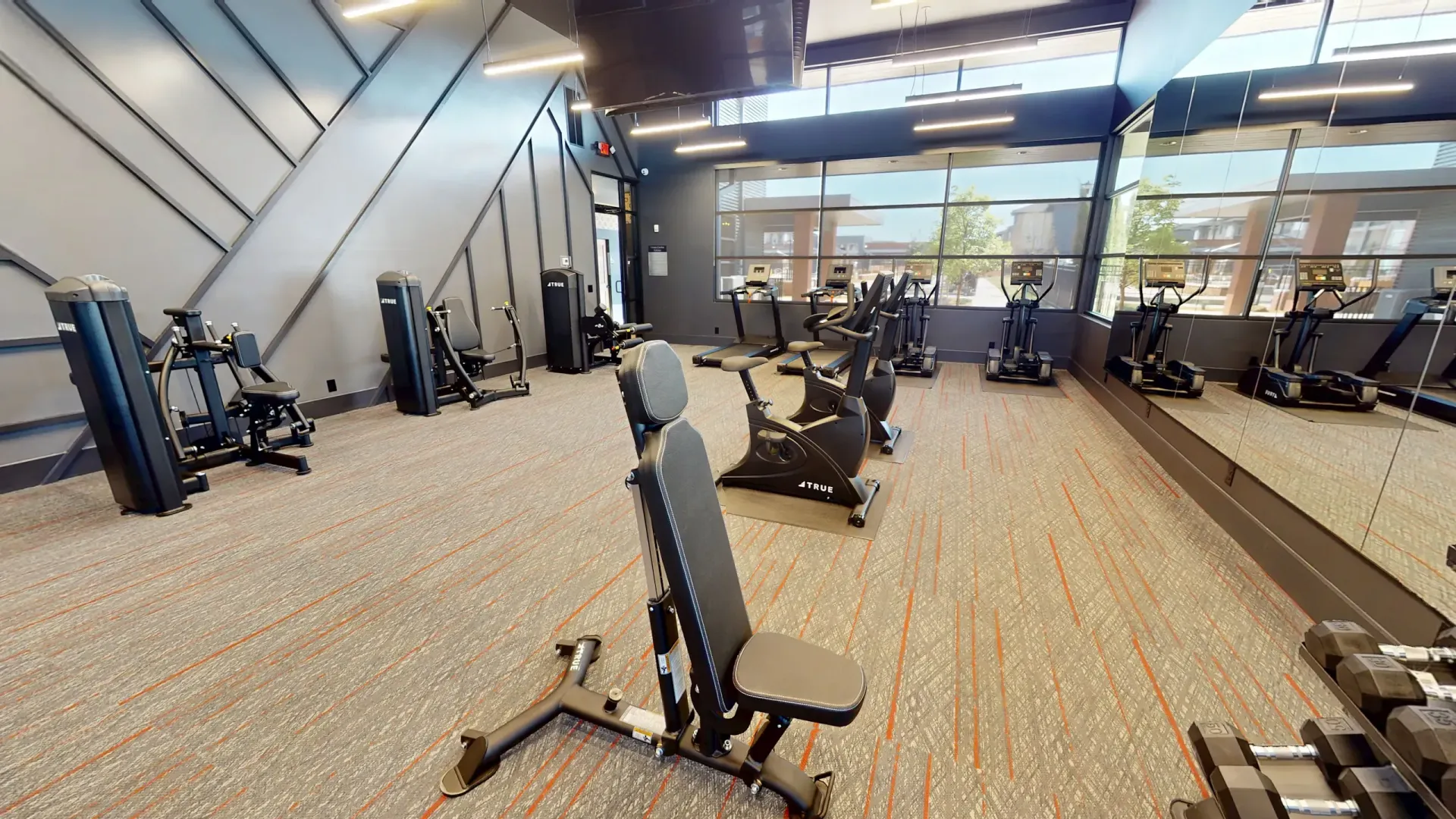 Fitness center at Trailwinds in Yukon, OK.