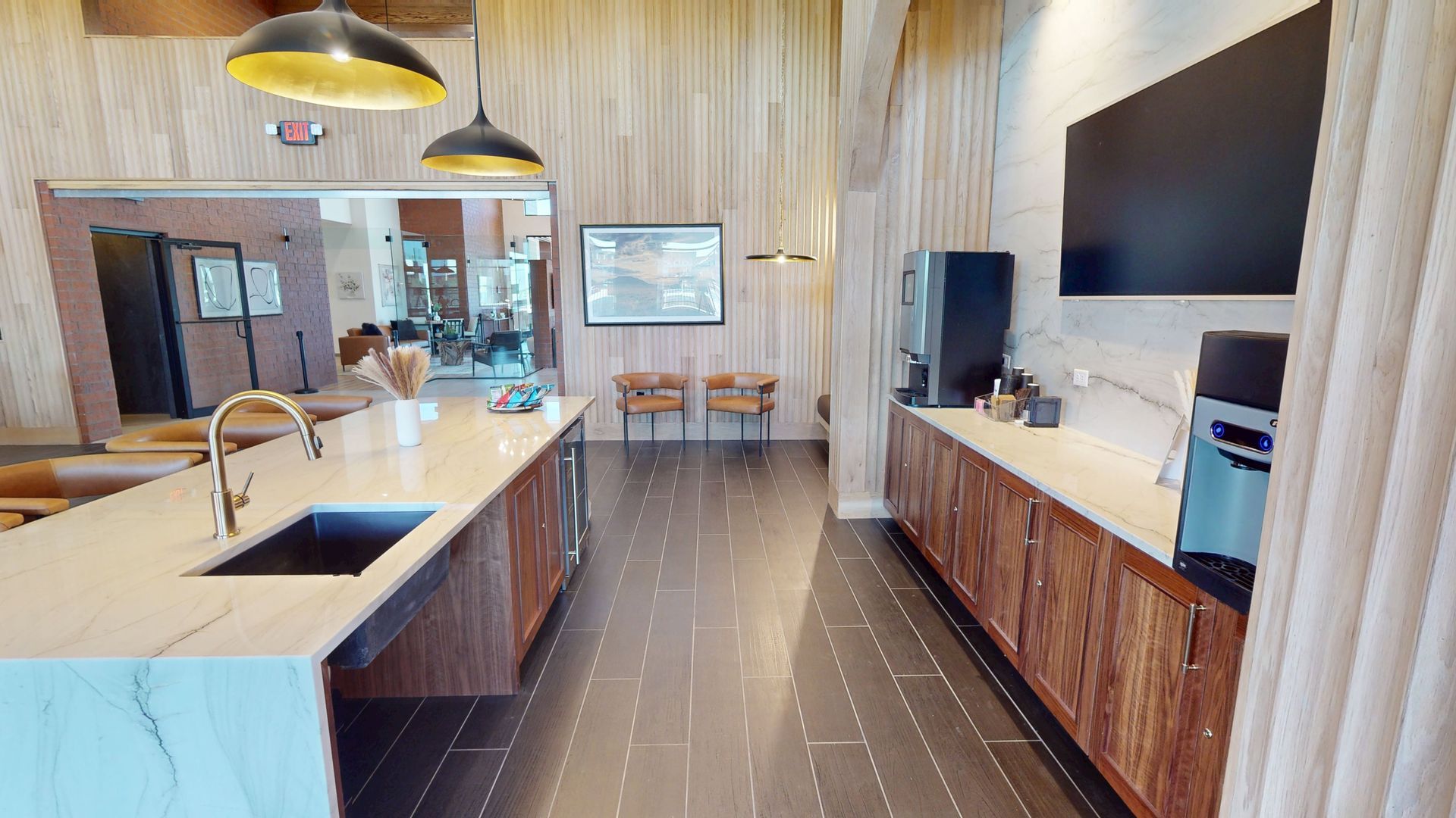 Lobby kitchen and coffee machine