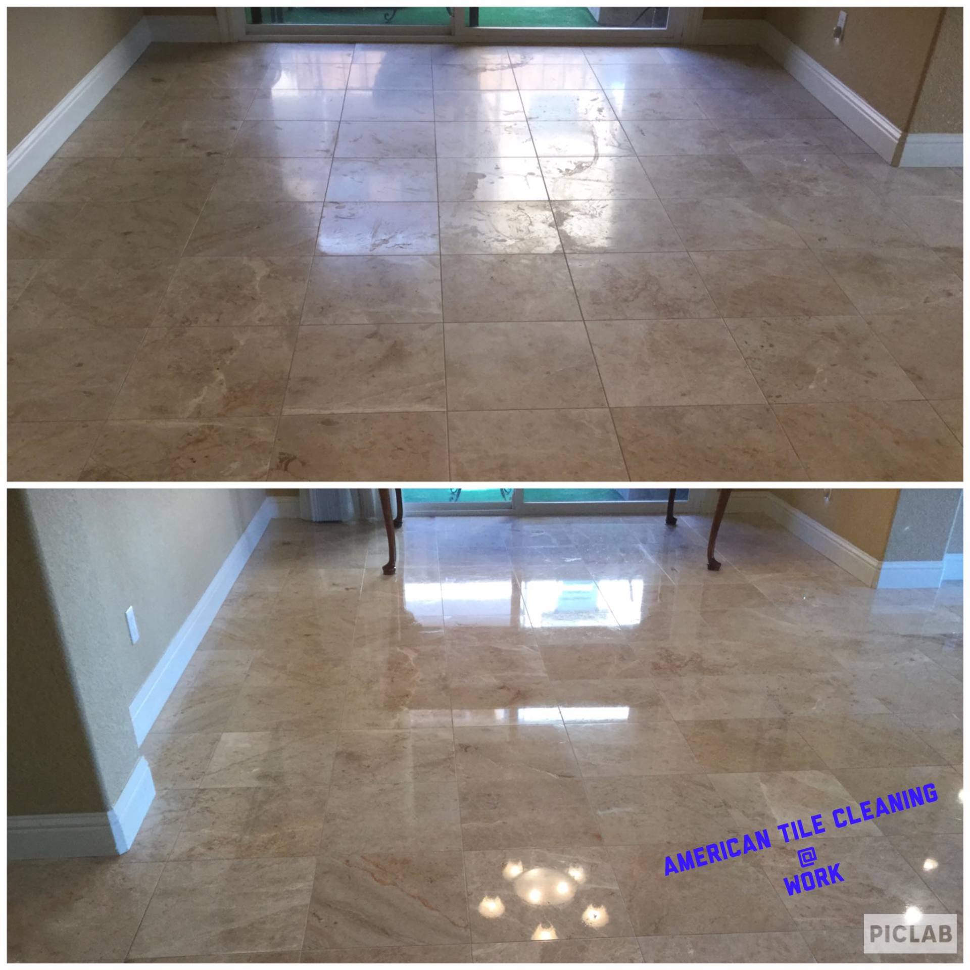 Polished Travertine Before and After