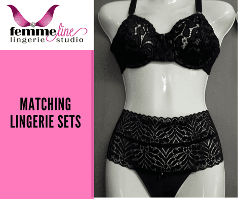 Black & Purple Matching Lingerie Set