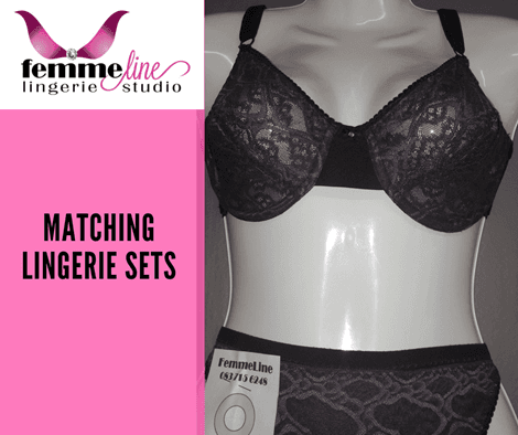 Black & Purple Matching Lingerie Set