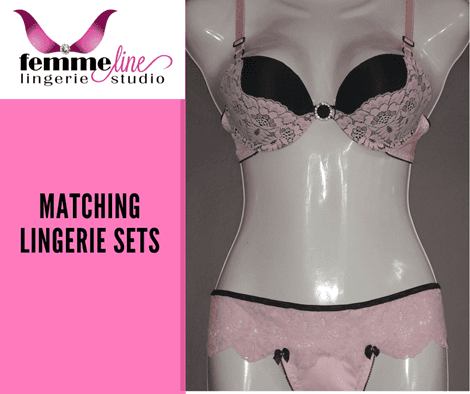 Black & Pink Matching Lingerie Set