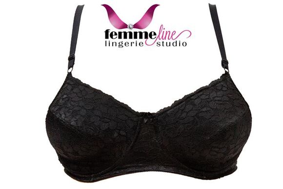Black Lace Padded Wired Full Band Bra